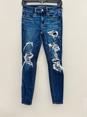 American Eagle Next Level Stretch Distressed Skinny Jeans Women's Size 2